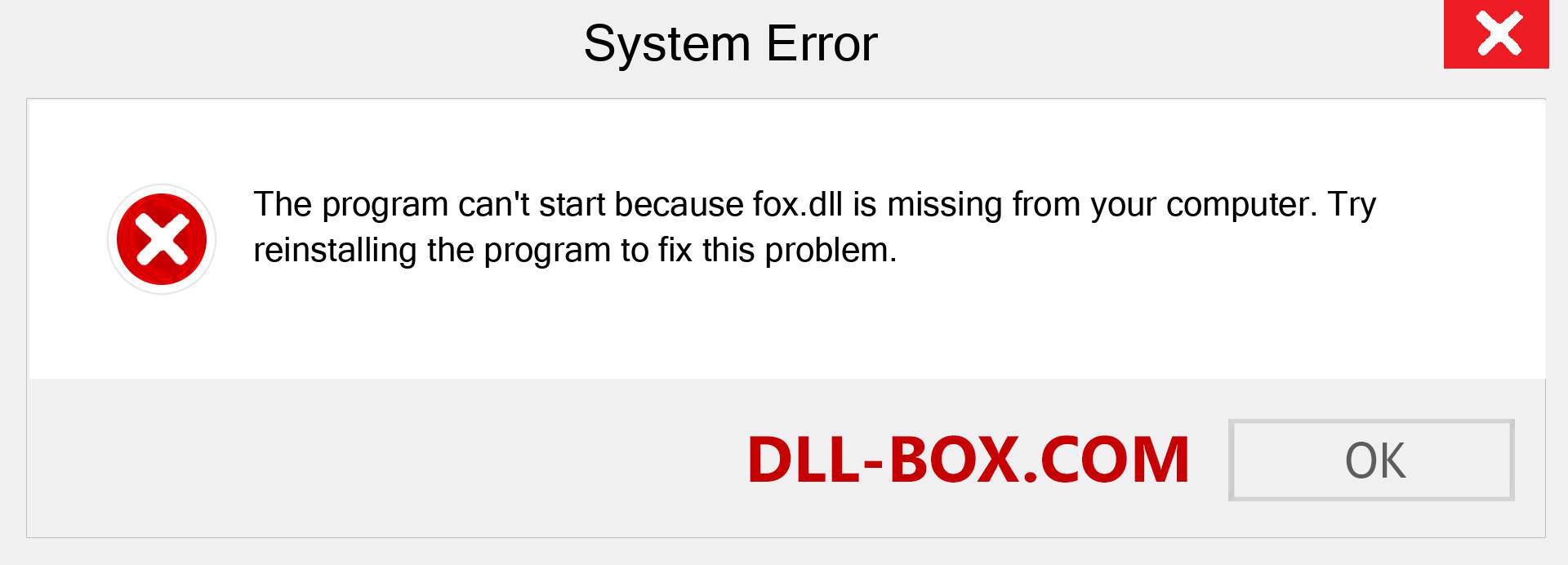  fox.dll file is missing?. Download for Windows 7, 8, 10 - Fix  fox dll Missing Error on Windows, photos, images
